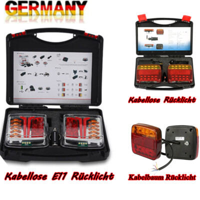 2tlg/set Rücklicht Anhänger Leuchtensatz kabellos Magnet Wireless/Wire Akku LED