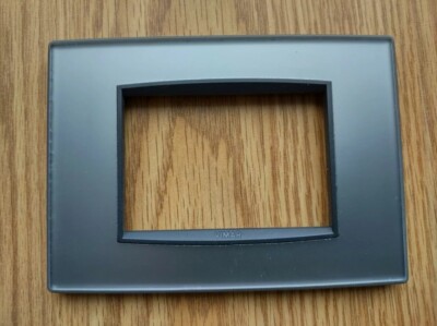 2 VIMAR EIKON 20653.82. EIKON CLASSIC 3 MODULES TRANSLUCENT GREY METAL FACEPLATE