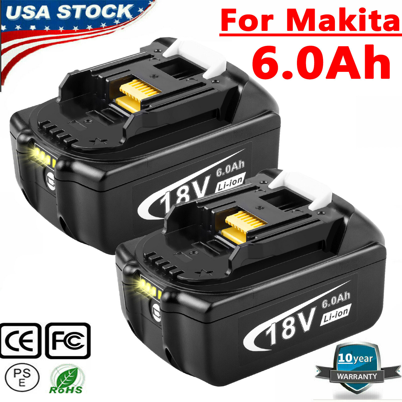 2Pack For Makita 18V 6.0Ah LXT Lithium 