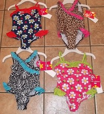 Baby Toddler GIRLS 1 piece bathing suit 18 24 months 2T 3T 4T NWT swim ruffles