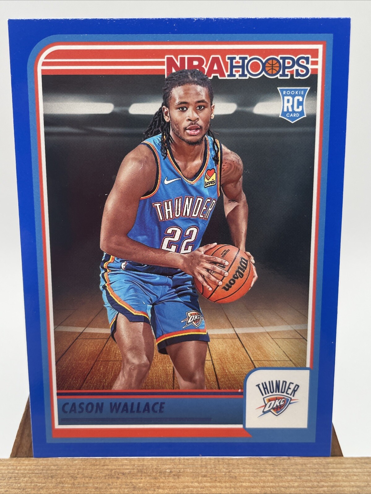 Cason Wallace 2023-24 Panini NBA Hoops Blue Prizm Rookie Card #252 RC SP