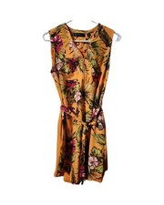 NWOT New York  Company Floral Print Belted Zip Front Dress  Size M