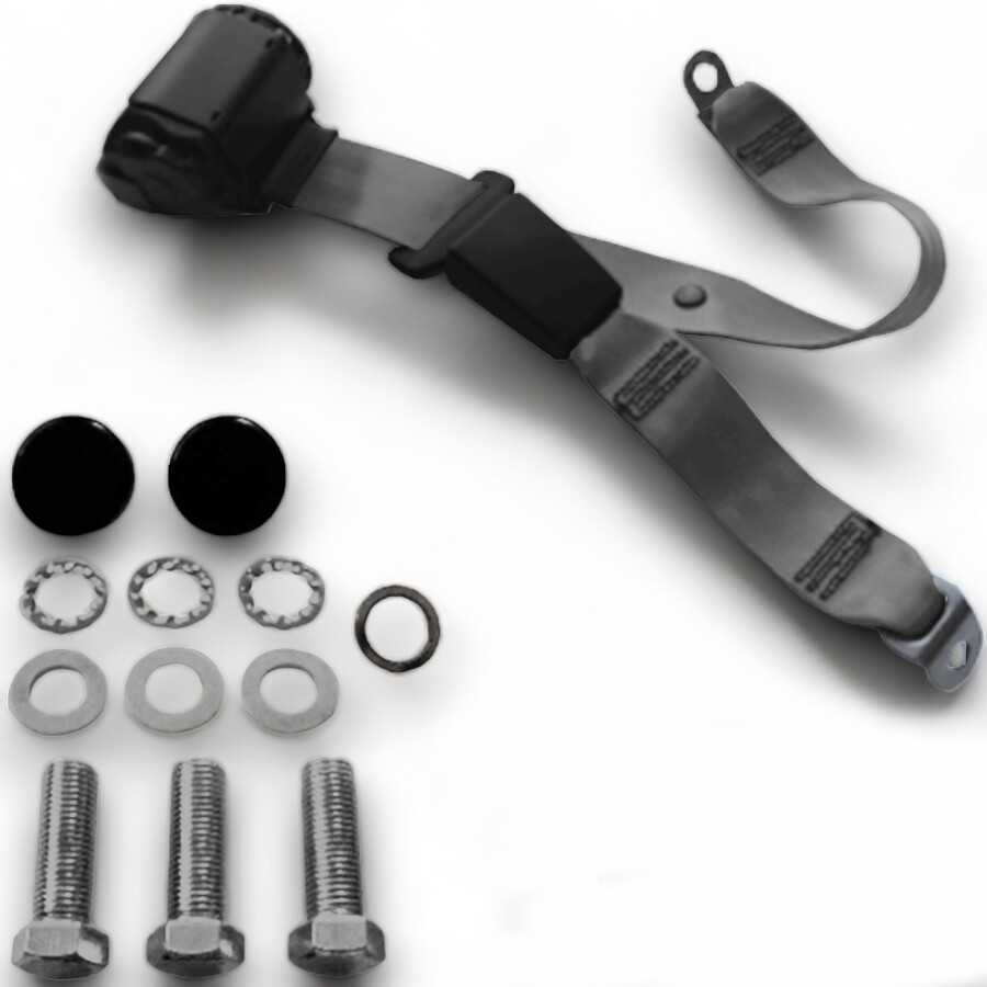 Safety Belt Strap Three-Point Rear 30 cm Buckle Gray for Citroen