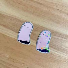 Cute Ghost - Die Cut Stickers Holographic Option 