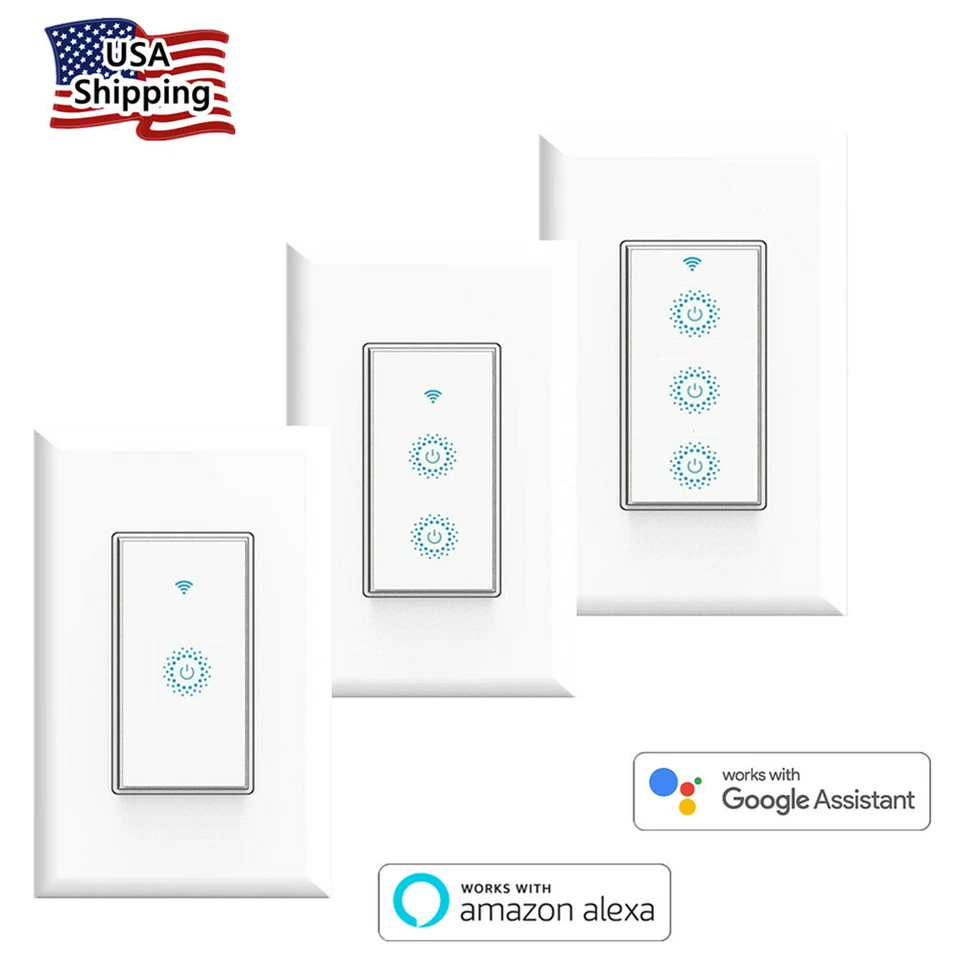 Smart Wi-Fi Double Light Switch works with Alexa Google Home Smart Life App - Image 2 of 4