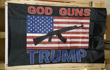 Donald Trump God & Guns Flag FREE SHIP Save America Republican USA Sign 3x5’