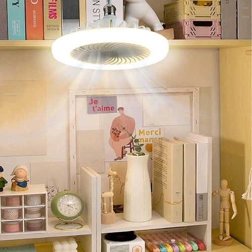 E27 Socket Light With Remote, Ceiling Fan Adjustable Smart LED Fan 3 Windshields - Picture 13 of 14