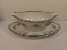 Vintage Noritake Bristol #5504 Gravy Boat or Sauce Bowl with Underplate