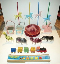 Antique Toy Lot DISNEY MICKEY MOUSE - CANDY CONTAINER - CELLULOID ANIMALS TRAIN