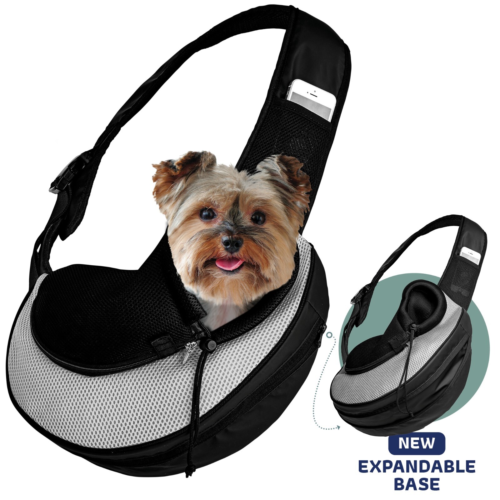Katziela&reg; Expandable Sling Bag Front Shoulder Pet Carrier f