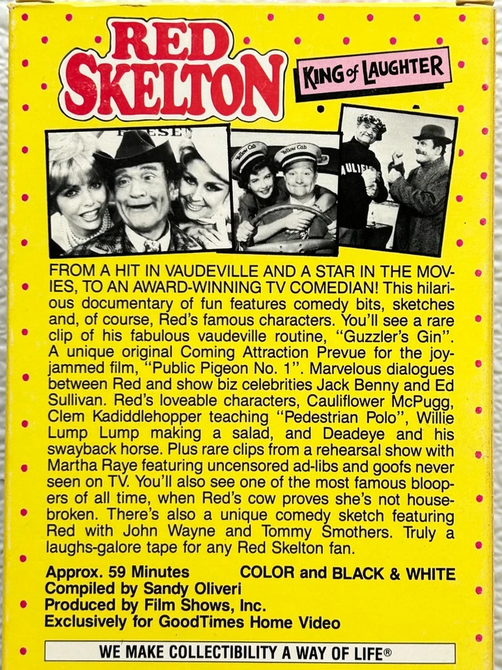 Vtg Red Skelton King Of Laughter VHS Color And Black & White - Image 3 of 4