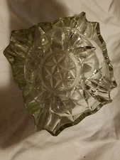 Large heavy glass ashtray