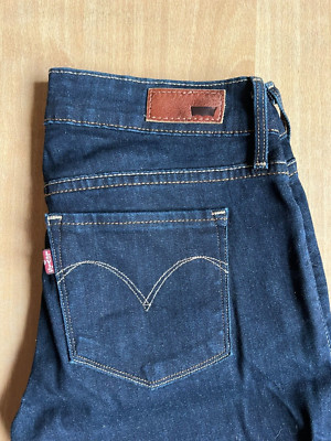 LEVI´S  -SLIGHT CURVE MID- RISE SKINNY JEANS HOSE XS W24 L32 DUNKELBLAU LEVIS