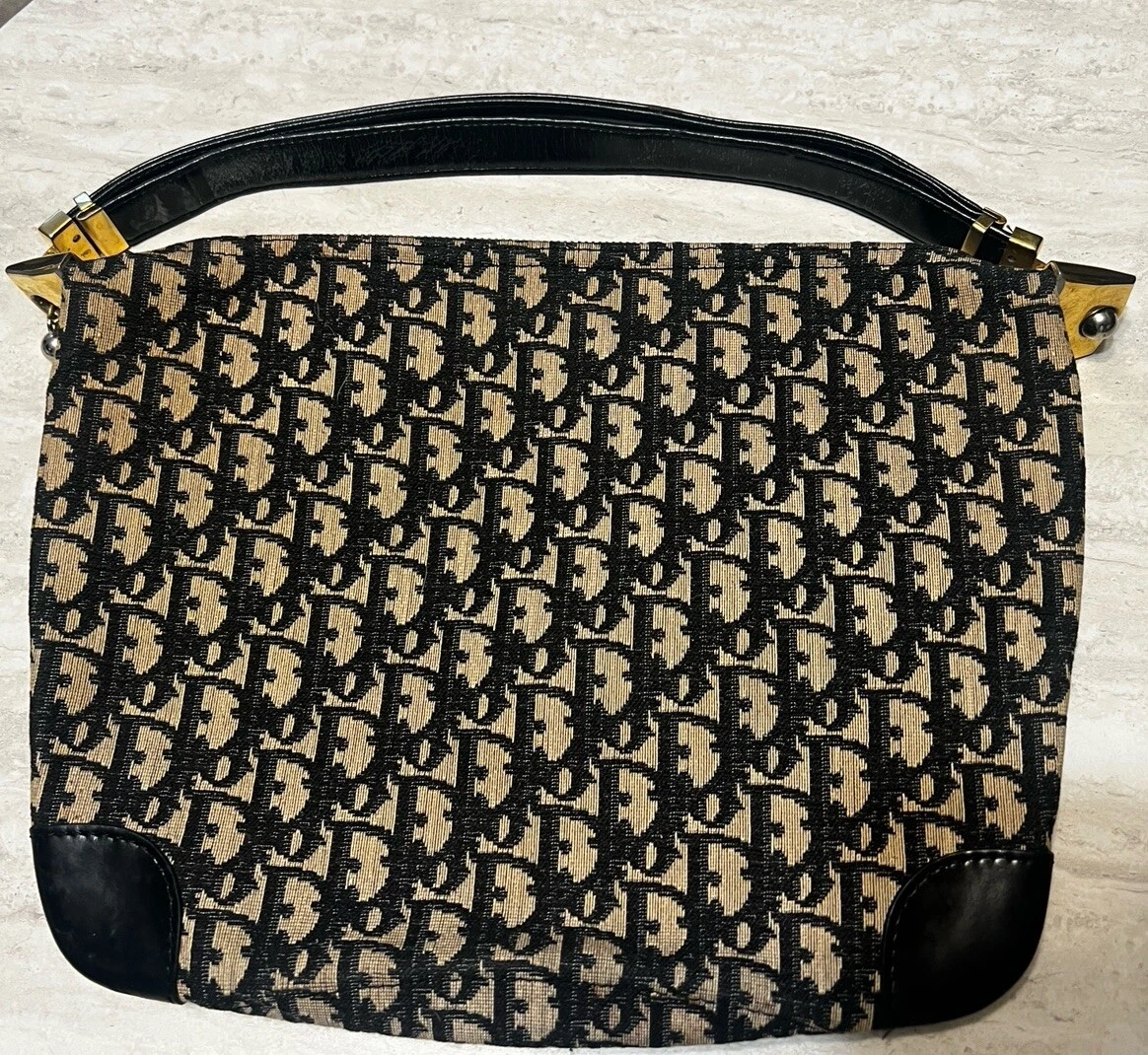 Authentique sac Christian Dior vintage monogramme rare quincaillerie boule et chaîne