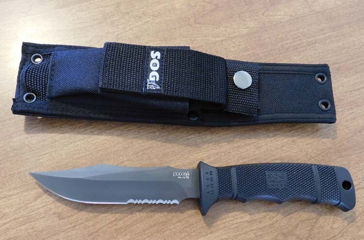 SOG New E37T Seal Pup Elite Part Serrated AUS-8 Blade Knife/Knives
