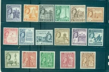 Malta - Sc# 246-62. 1956-7 QEII Definitives. Cplt. MNH $127.25.