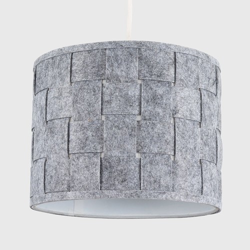 Ceiling Light Shade Modern Grey Felt Weave Design Easy Fit Drum Lampshade Home - Picture 9 of 24