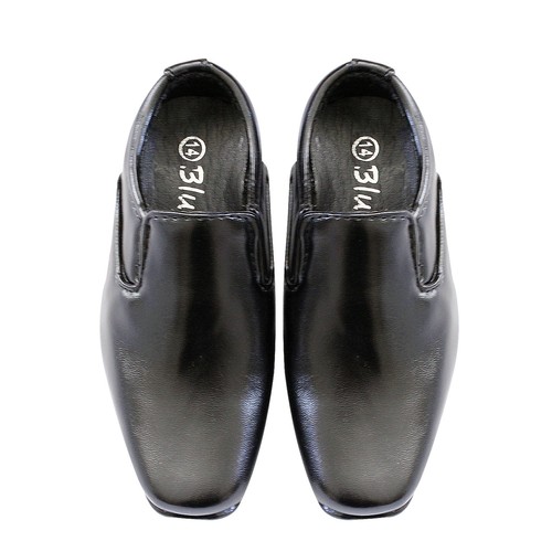 NEW Kids Boys Formal Leather Shoes Pageboy Black wedding shoes eBay