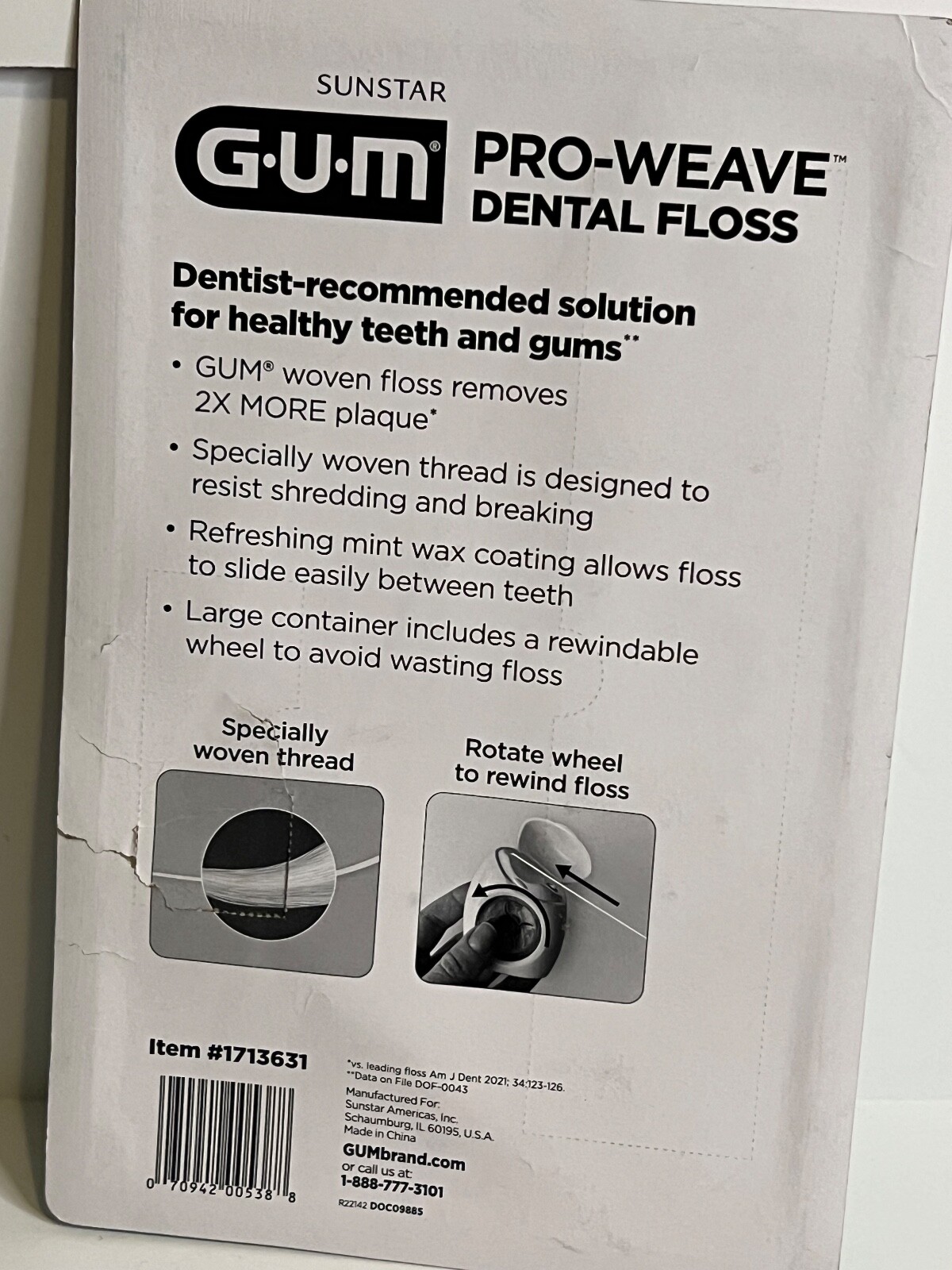 GUM Expanding Dental Floss Gum Pro Weave Dental Floss 3 Pack (548