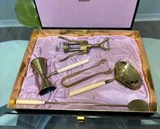 Vintage 1960s Mixology Bartender Set In Box Mid Century Modern MCM Effepi Italy