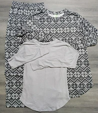 Honeydew Pajama Set Adult Womens XS Gray Winter Pajama Dress/Thermal Shirt/Pants