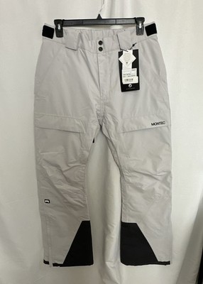Montec Mens Snow Ski Pants Insulated Vented Light Gray NWT Large #3971