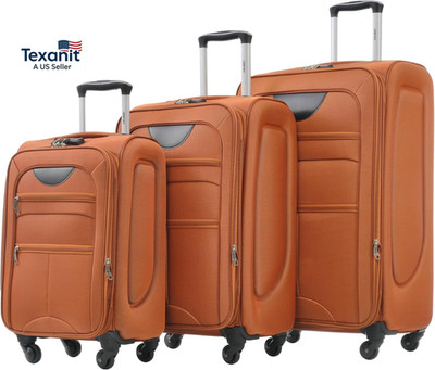 Suitcase Set Softside 3-Piece Expandable Luggage with TSA Lock Spinner Wheels Li