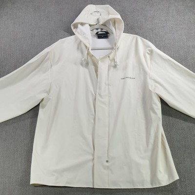 Grundens Jacket Mens Medium White Petrus 82 Hooded Waterproof Fisherman 10080