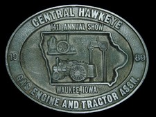 UD07114 VINTAGE 1989  CENTRAL HAWKEYE GAS ENGINE  TRACTOR ASSN.  BELT BUCKLE