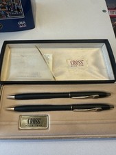 Vintage Cross 2501 Classic Black Ball Pen Mechanical Pencil Box Set
