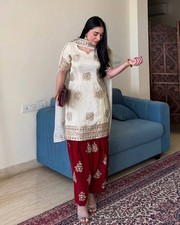 Party Wear Heavy Embroiderd Plazo Set Suitable For Any Occasion,