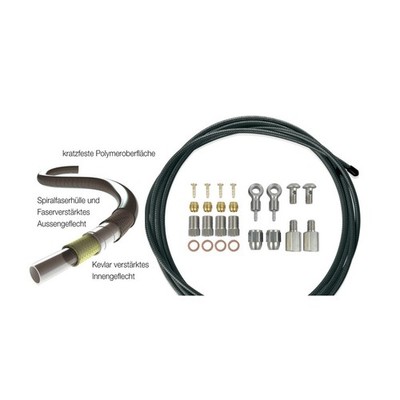 XLC Scheibenbremsleitung 2500mm Universalkit für1 Bremsenset, schwarz (1 Set)
