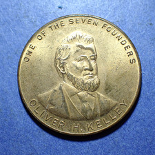 1941 Keene NH Oliver Kelley National Grange Diamond Jubilee Brass Medal Token BU