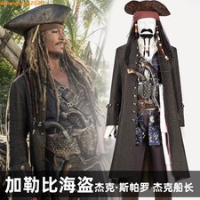 Jack Sparrow Cosplay Costume Pirates of the Caribbean Adult Outfits Halloween