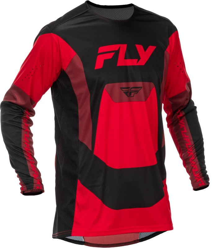 Maillot FLY RACING Lite rouge et noir performant pour pilote de motocross enduro