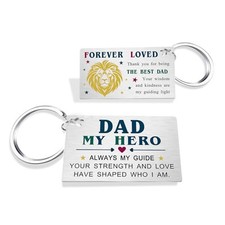 Fathers Day Gift - I Love You Dad Engraved Keychain - Thank You Dad Key Chain