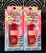 2pk IONI GLOW GETTER STAY WINNING RED POMEGRANATE GLOSSY TINT LIP BALM LIPGLOSS