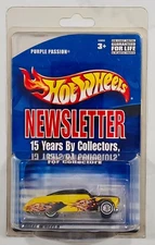HOT WHEELS 15TH ANNIVERSARY NEWSLETTER PURPLE PASSION - YELLOW MERC - 1 of 8000