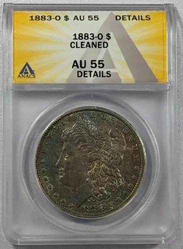 1883 O Morgan Silver Dollar ANACS AU-55 Cleaned