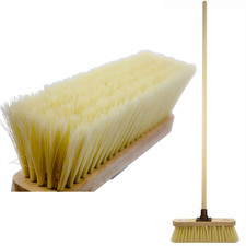 Newman and Cole 12" Indoor Broom Soft Bristle Floor Brush Wooden Handle Sweep