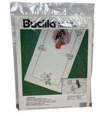 Bucilla Rosebuds Stamped Cross Stitch Kit 40551 Floral Napkins Set of 4