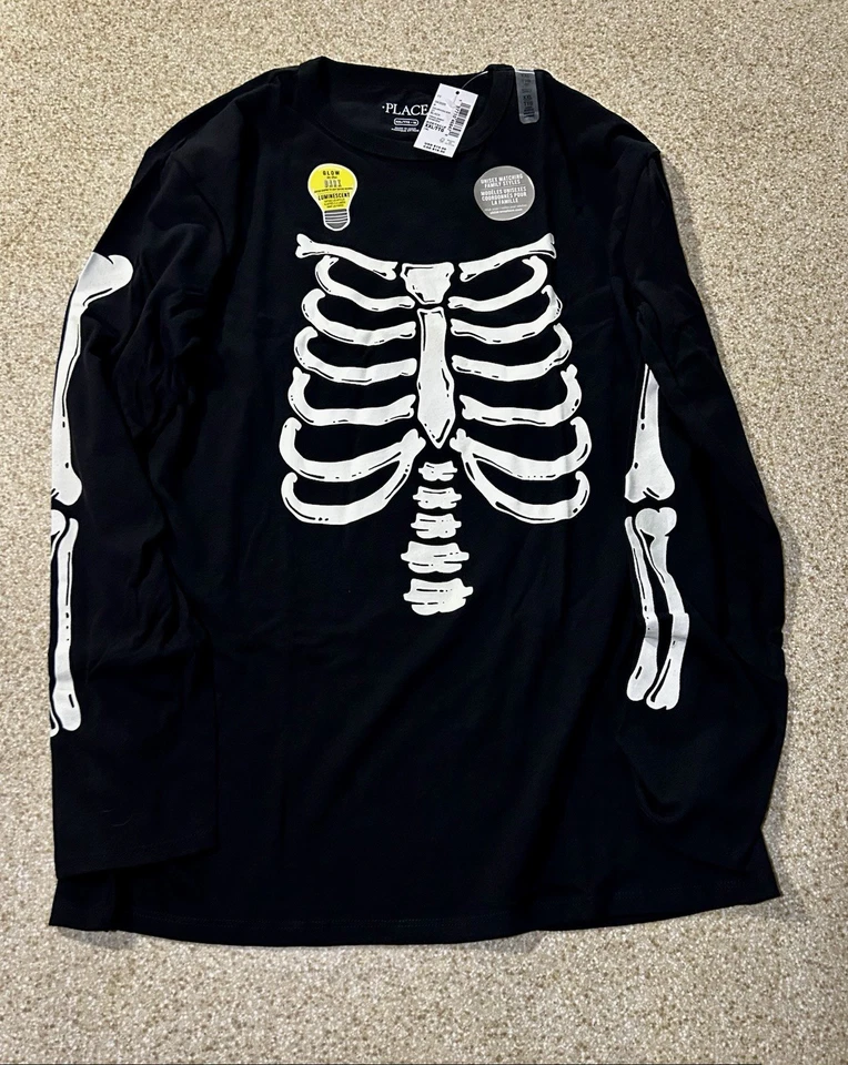 Lot Of 4! Children’s Place Skeleton Long Sleeve 2-Sz XXL 16 2-Sz XL 14 GLOW - Imagem 2 de 4