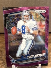 2025 Panini Prizm Football - Troy Aikman Purple No Huddle Prizm /75 Cowboys HOF