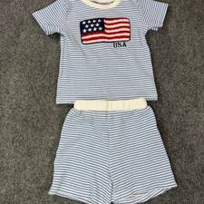 blue and white striped 2-piece outfit - Size: 2-3T