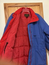 Vintage Eddie Bauer Gore-tex Parka Goose Down Jacket Coat Blue Puffer Medium EUC