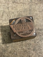 Printing Letterpress Printers Block Chrysler Airtemp Vintage Copper (915)