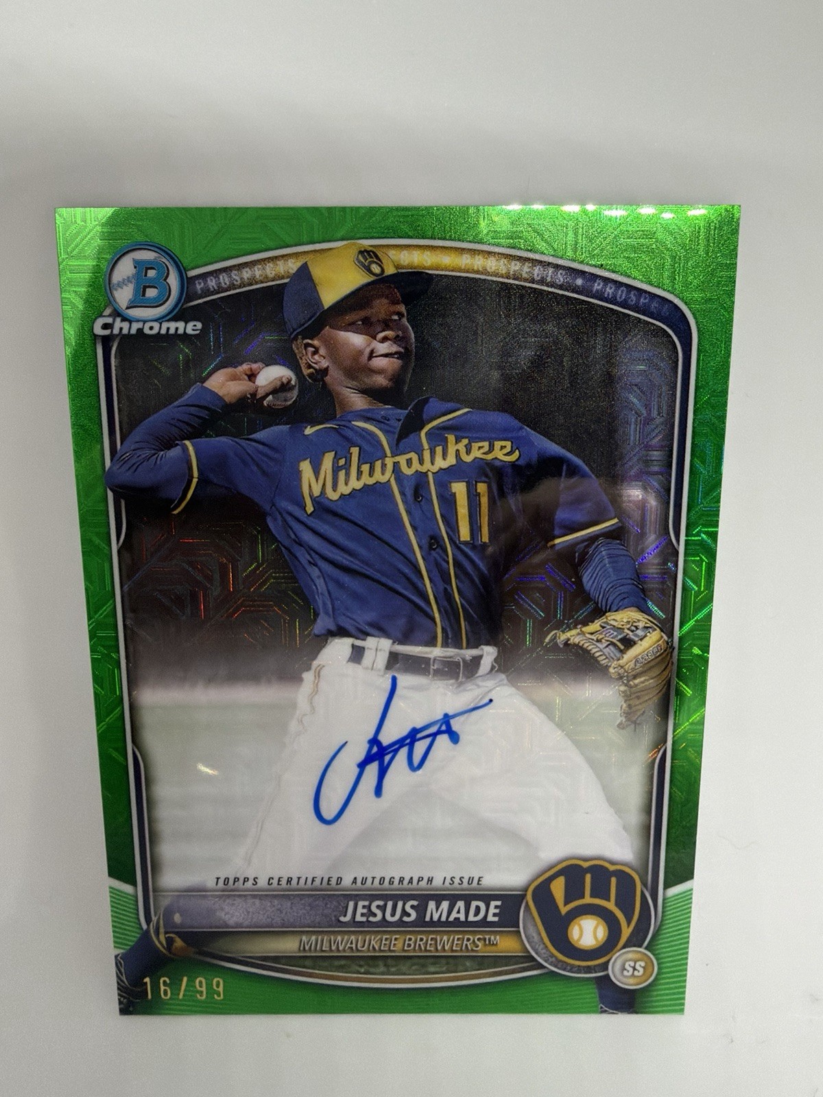 2025 Jesus Made Bowman Chrome Green Mojo Auto /99