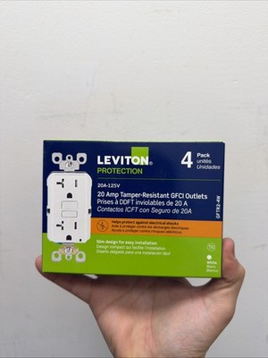 Leviton (GFTR2-4W) Self-Test SmartlockPro Slim GFCI Tamper-Resistant Outlet. NEW