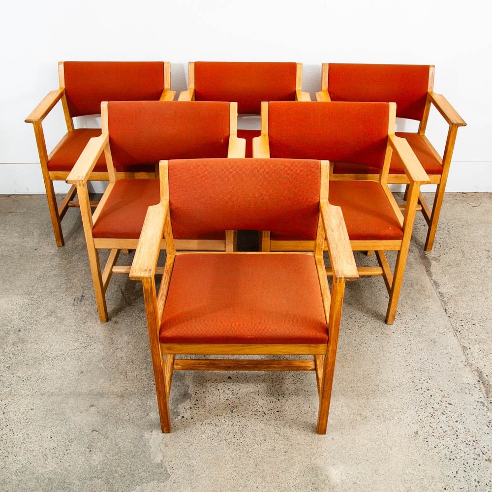 Mid Century Danish Modern Dining Chairs Set Borge Mogensen