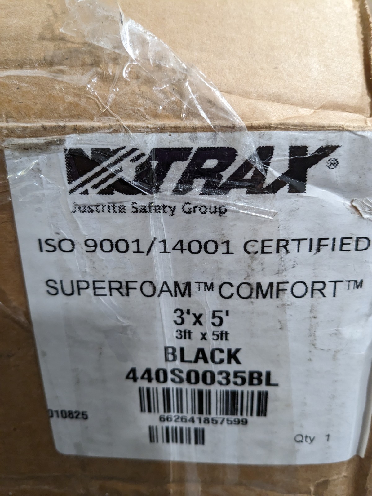 NOTRAX Anti-Fatigue Mat: 5' Long, 3' Wide, 3/4 Thick 440S0035BL